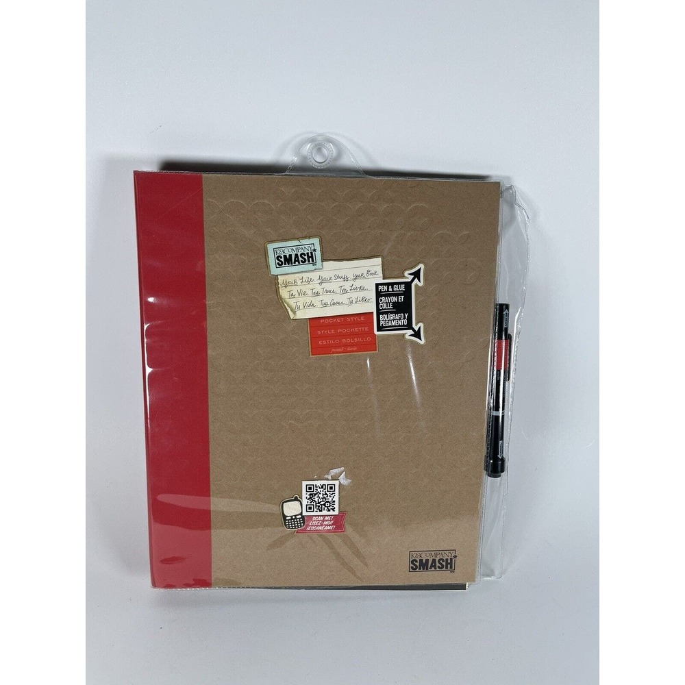 K & Company XXL Smash Book Red Pocket Style Memory Album - New